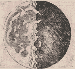 Galileo's drawing of the Moon