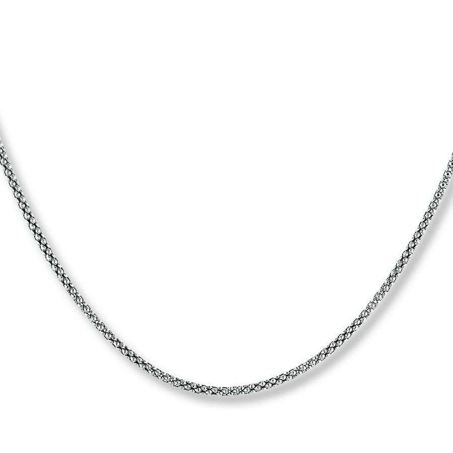 Feine Silberkette Popcorn Coreana Ketten Halskette Collier 25mm