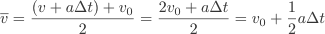 \overline{v}=\frac{\Delta{x}}{\Delta{t}}