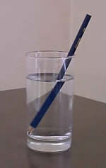 pencil in glass of water showing refraction
